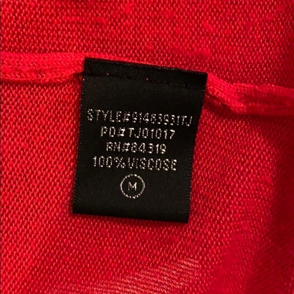 Cyrus Open Front Hi-Low Cardigan Red Medium - Picture 5 of 8